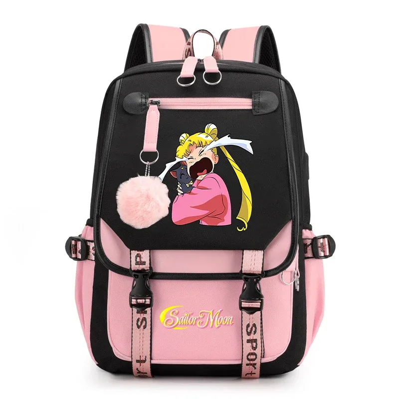 sac à dos décontracté sailor moon pour adolescentes, sac à dos scolaire pour étudiantes