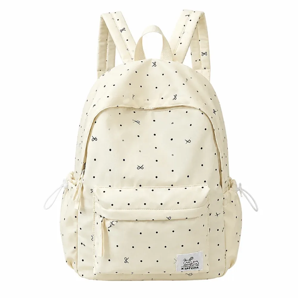 sac à dos tendance léger à pois avec nœud, décontracté, pour étudiants, durable, polyvalent, grande capacité, pour l'école et les voyages