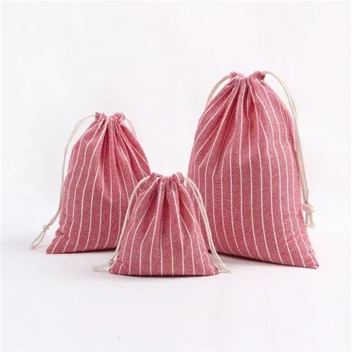 sacs à cordon en coton pour mariage, cadeau de noël, paquet de bricolage, petites pochettes unies, sacs de rangement anti-poussière pour la maison