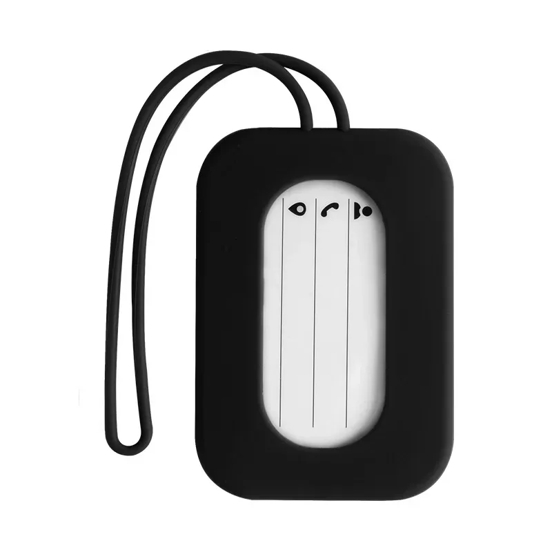 étiquettes de bagage de voyage en silicone, porte-nom et porte-carte d'identité, étiquette de valise de couleur unie, étiquette de bagage d'embarquement, accessoires de voyage