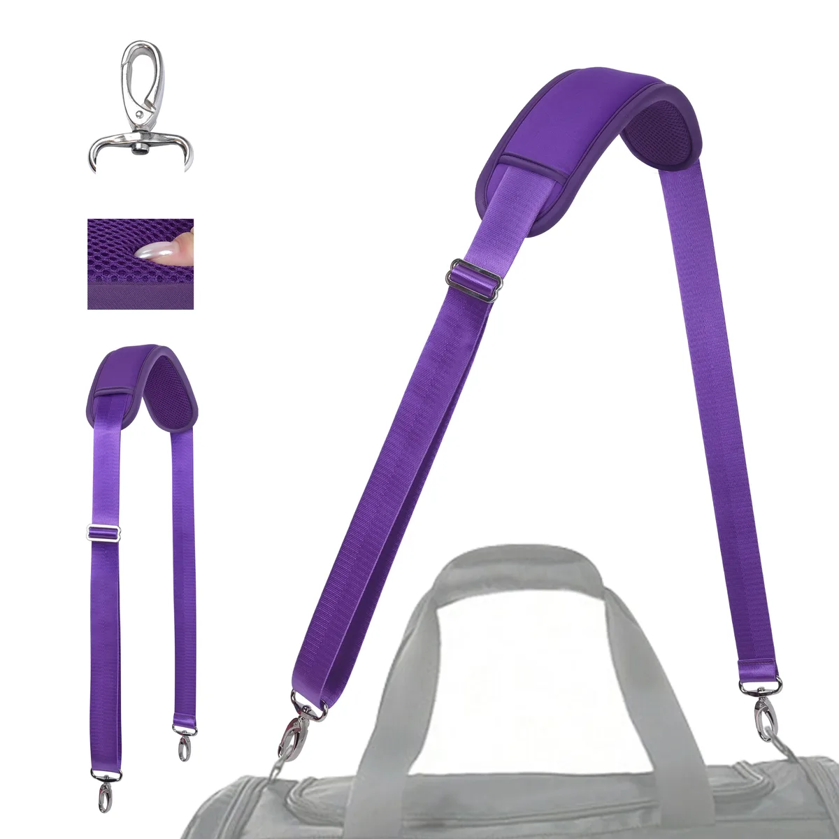 bandoulière épaulière amovible sangle de sac de remplacement universelle avec crochets en métal pour porte-documents à bagages.