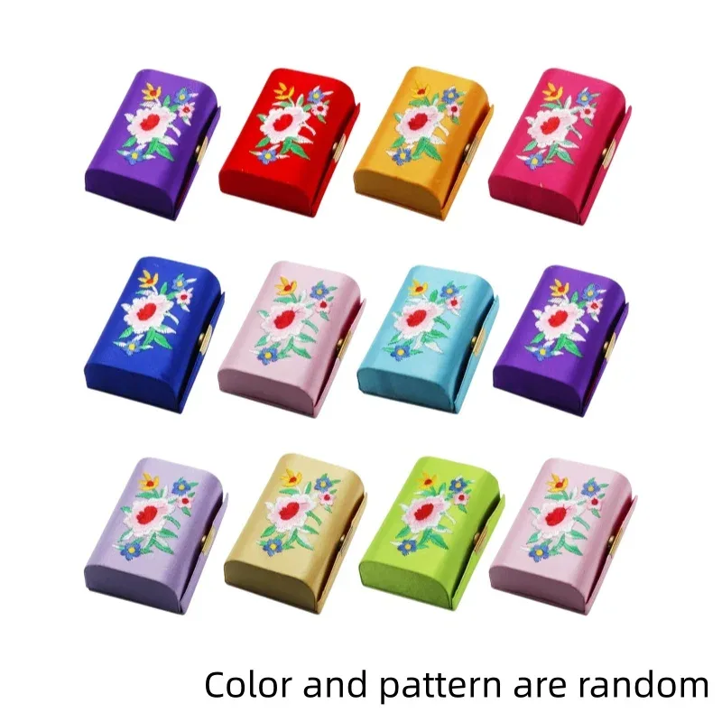 lot de 1/2/3/4 mini trousses de maquillage portables avec miroir, boîte de rangement pour rouge à lèvres brodée, cadeau idéal pour les femmes