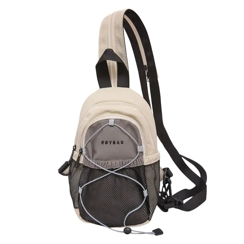 sac à bandoulière rétro tendance, sac de poitrine, personnalité tendance, bloc de couleurs, mini taille, sac à dos pour sports de plein air, randonnée, double épaule