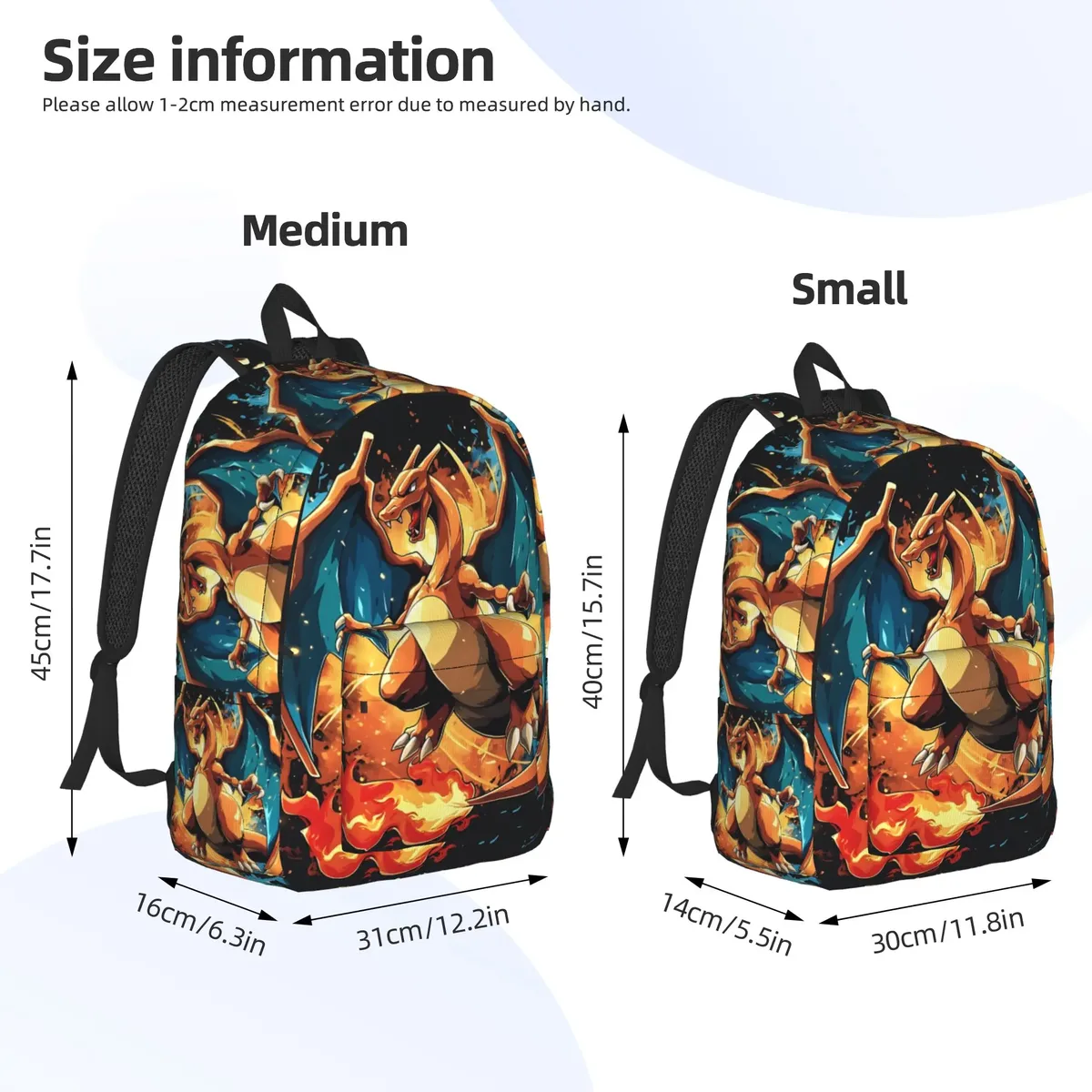 sac à dos charizard pokemon à la mode, mochilas vintage pour le travail, sac à dos rétro lavable