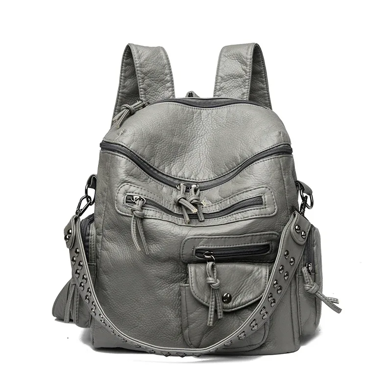 2025 mode femmes sac à dos en cuir pu voyage pochette d'ordinateur école collège bookbag sac à dos décontracté sac à dos étanche pour fille dame
