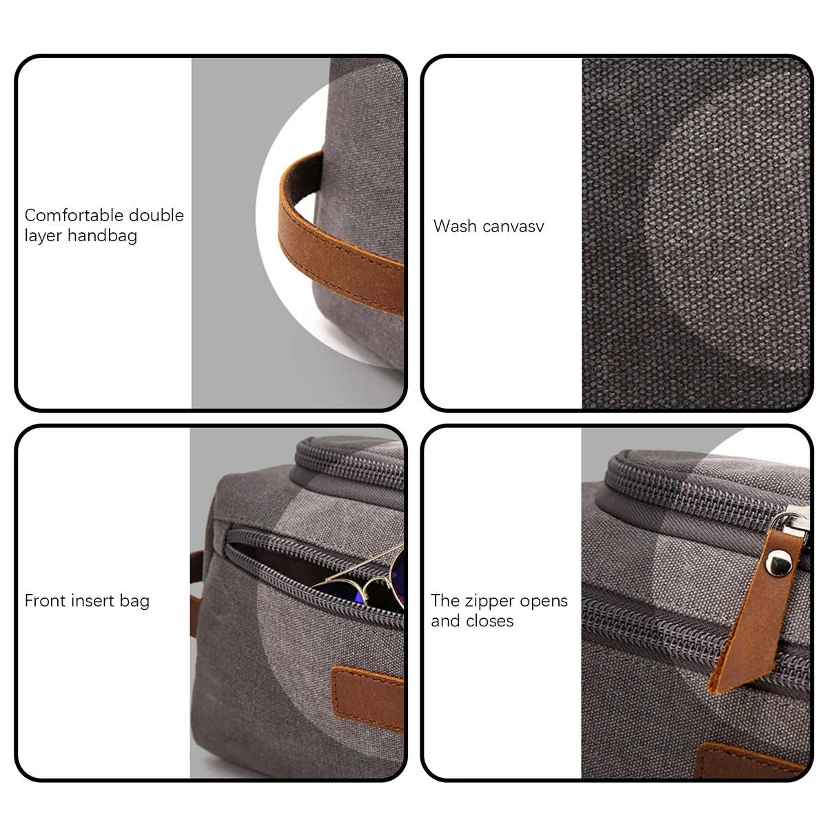 trousse de toilette de voyage multifonctionnelle avec poignée, facile à transporter, légère, pour hommes et femmes, vacances