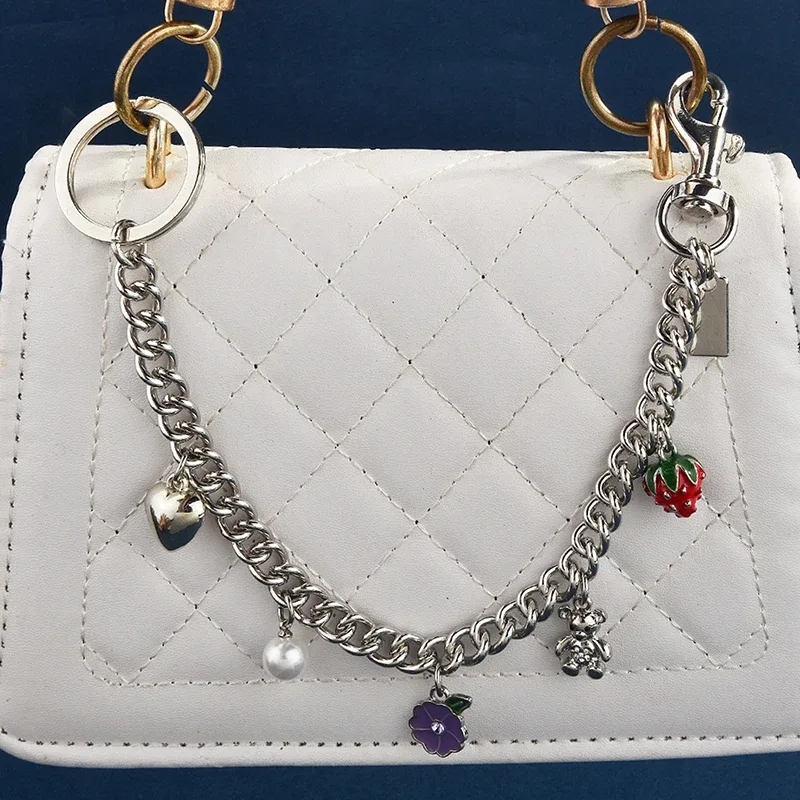 sac à pendentif ours arc-en-ciel, chaîne de sac, portefeuille en métal décoré, accessoires pour sacs à main, fourre-tout, sacs à bandoulière et sacs à bandoulière