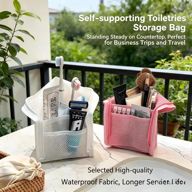 sac à cosmétiques en maille eva pour femmes, sac de rangement de voyage, organisateur de maquillage, pochette de maquillage portable, petite et grande trousse de toilette, étui de beauté