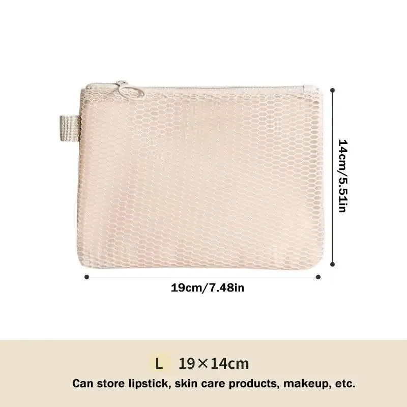 sacs de rangement pour maquillage de voyage, porte-monnaie en maille, mini sac portable simple, sac carré polyvalent, porte-cartes à double fermeture éclair