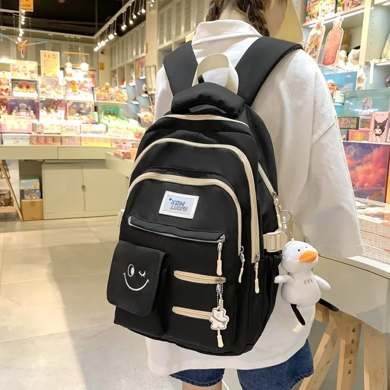 sac à dos en polaire de grande capacité pour filles, sacs à dos de voyage en plein air, grands sacs d'école, lettre, carillon de rue, mignon, nouveau