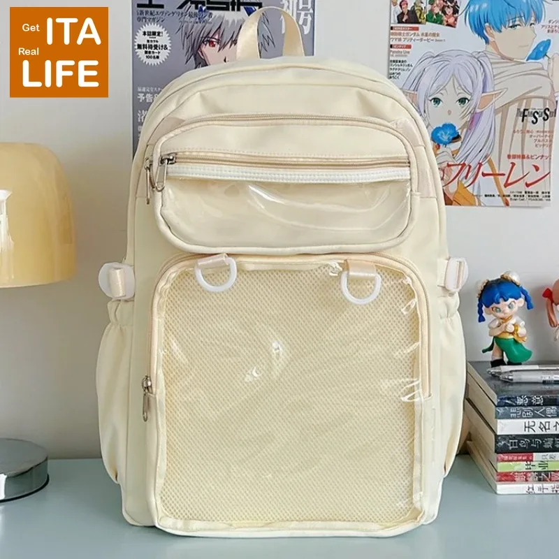 italife grand anime ita sac à dos avec insérer femmes kawaii clair haute capacité itabag pour les filles grand sac à dos retour à l'école h260