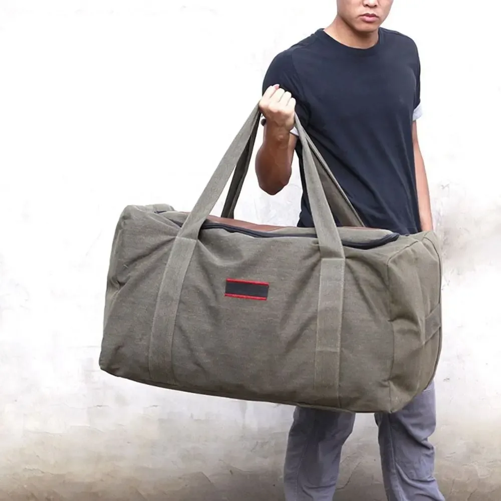 Sac de voyage multifonctionnel en toile, grande capacité, pliable, sac de déménagement, sac fourre-tout résistant à l'usure pour hommes