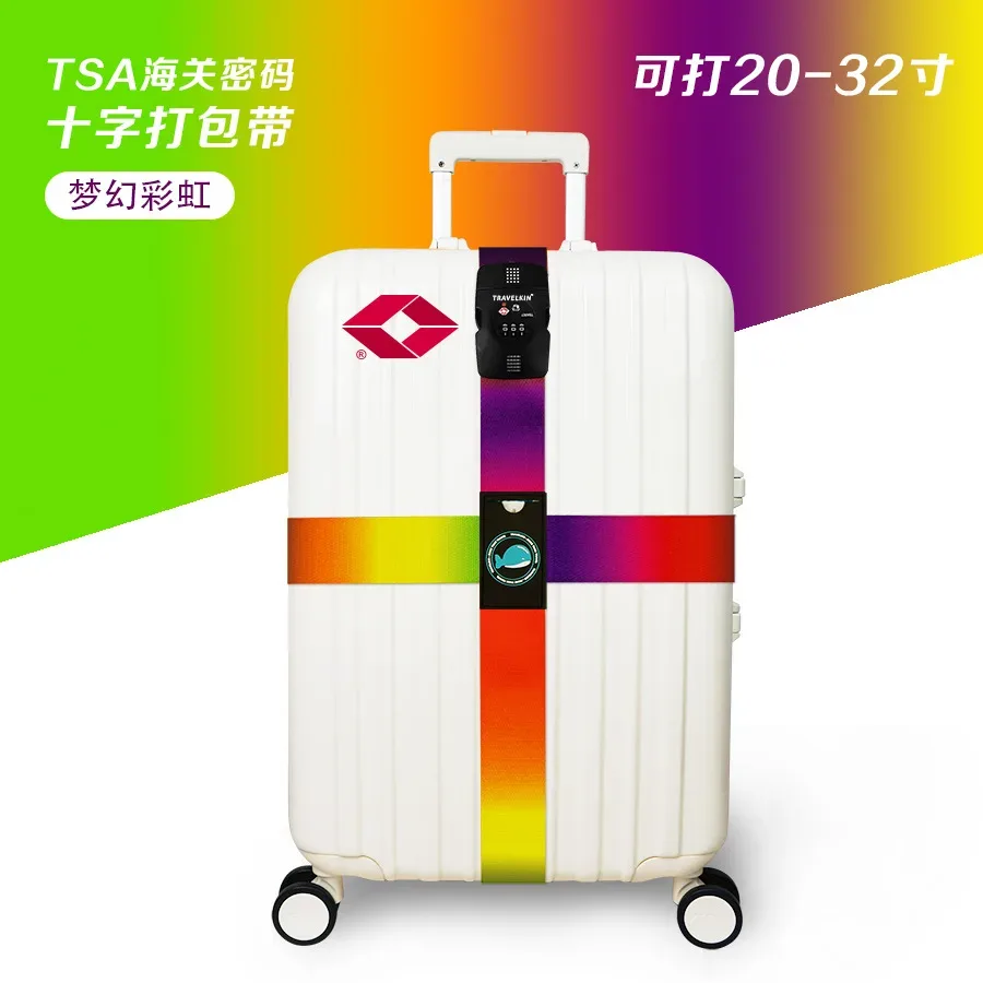 tsa blolock-sangles de bagages réglables, emballage environnemental, peintures à l'étranger, sangles de reliure pour valise de 20 à 32 pouces
