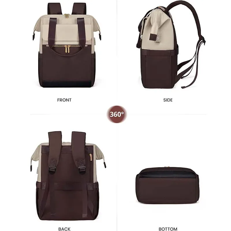 nouveau sac à dos polyvalent et simple pour femme, idéal pour les voyages transfrontaliers, grande capacité, couleur crème