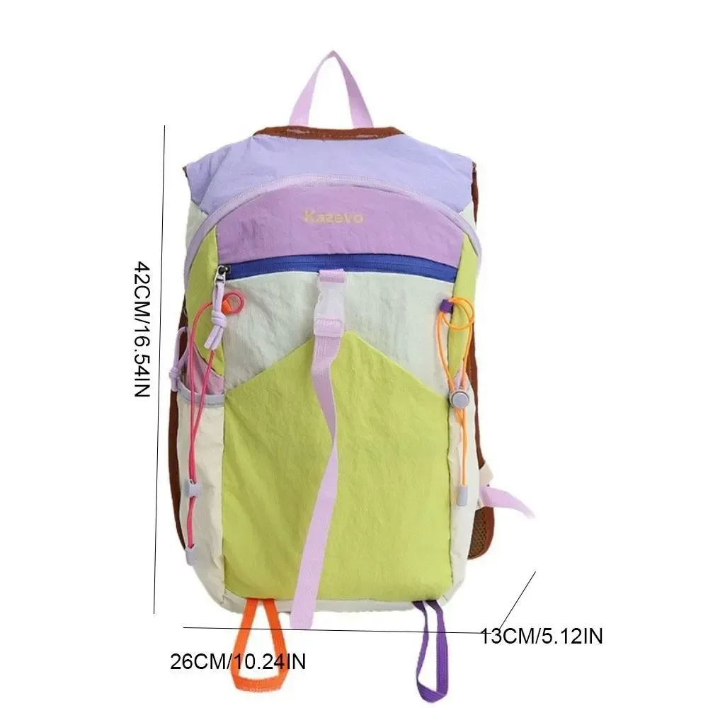 sac à dos de voyage en nylon avec fermeture éclair, multicolore, grande capacité, sac à dos de voyage multifonctionnel, durable, pour l'extérieur, pour l'école