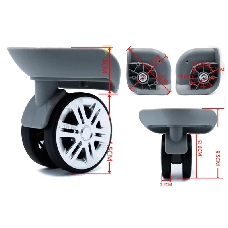 1 paire de roulettes silencieuses pour valise à roulettes a09 a57, pivotantes à gauche et à droite, bricolage, pièces de rechange