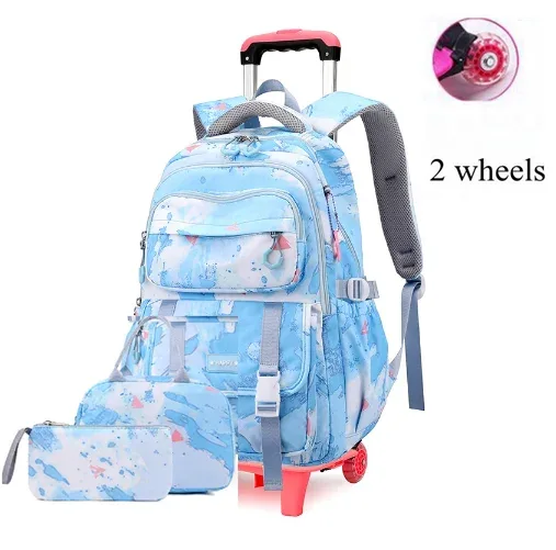 sac à roulettes d'école pour adolescentes, sac à roulettes d'école pour filles, ensemble de sac à dos à roulettes, sac de voyage à roulettes sur roulettes