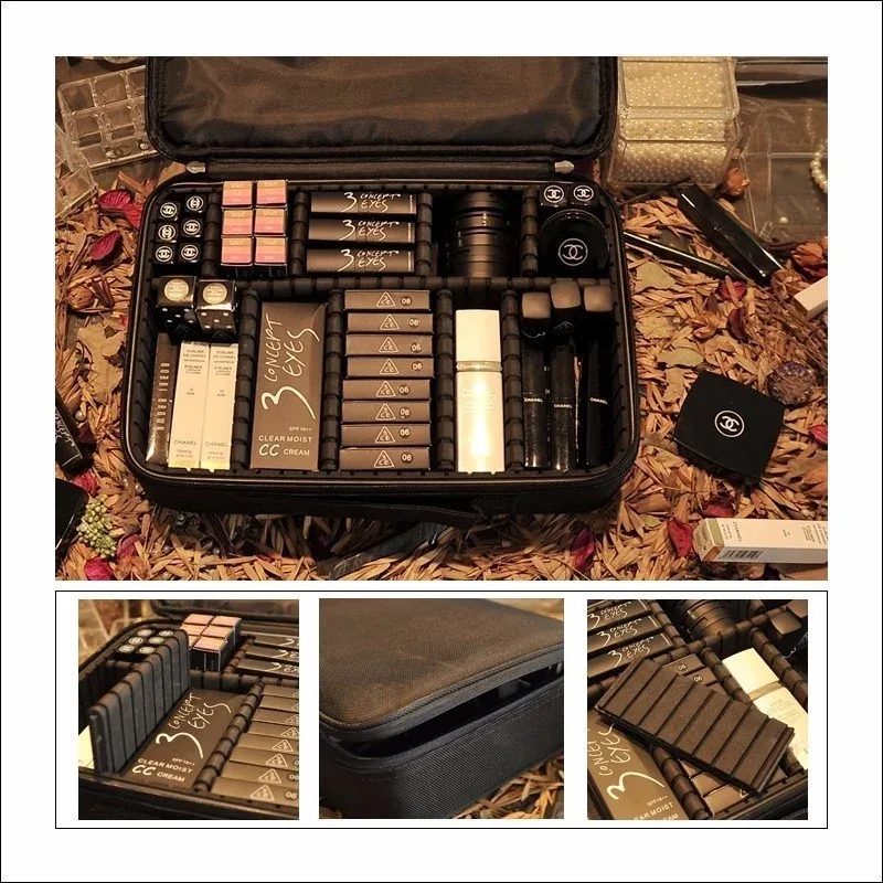 étui à pinceaux de maquillage, sacs de maquillage, valise de maquillage professionnelle complète pour femmes, vanité maleta maquillaje, boîte de rangement d'outils pour ongles