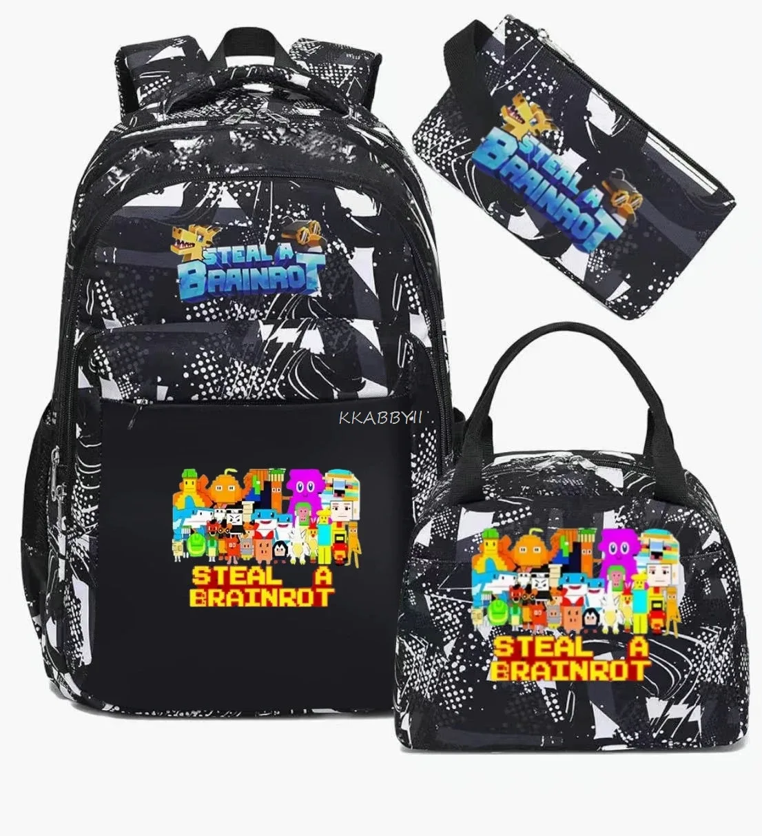 sac à dos steal a brainrot avec sac à lunch pour adolescents et étudiants, ensemble de voyage décontracté et confortable