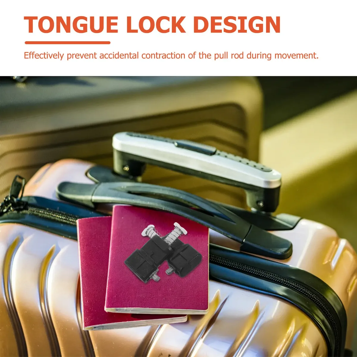 2 pièces de rechange pour poignée de bagage, clips de poignée télescopique professionnels, verrouillage par bouton-poussoir, remplacement pour tige télescopique de valise