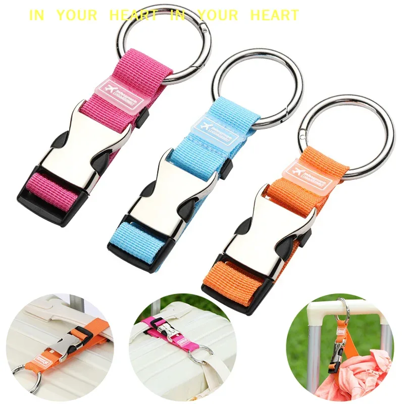 sangles de bagage en nylon réglables avec clip à ressort métallique pour valises et sacs de cabine, 1 pièce