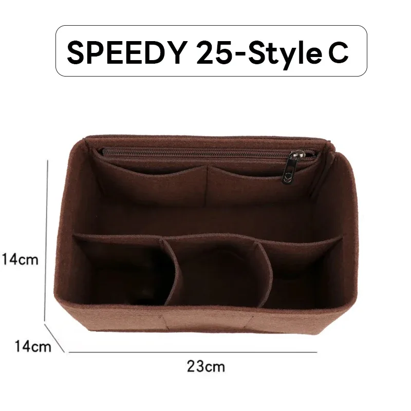 organisateur d'insertion de sac à main en feutre détachable pour sac à main de luxe speedy 25 30 35 sac de maquillage shaper liner pochette intérieure de voyage