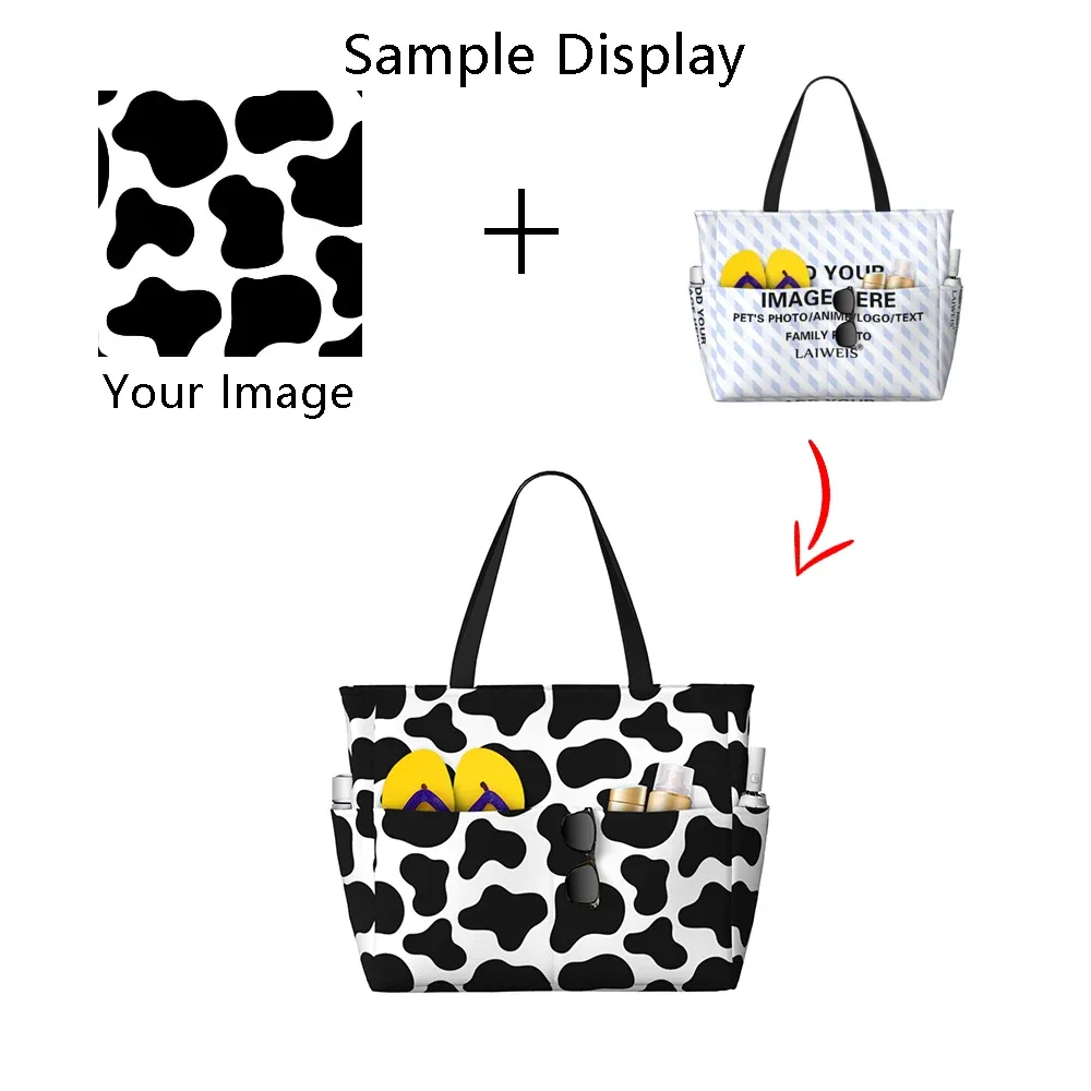 sac fourre-tout de plage personnalisé avec votre image, sac de voyage avec nom, motif multi-style, conception personnalisée, cadeaux initiés, chimshopping