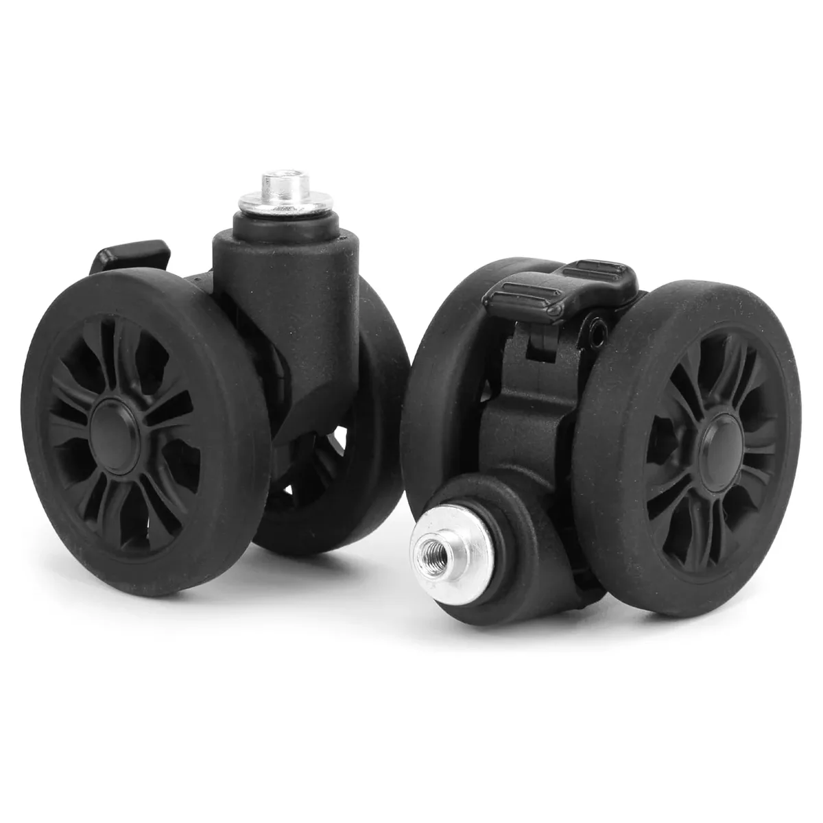 2 pièces roues de remplacement de bagages avec freins 55mm roues de remplacement de valise résistantes à l'usure avec roulements roues de remplacement