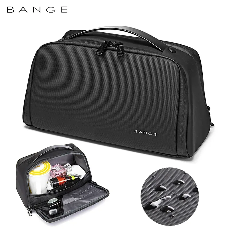BANGE – trousse de toilette de voyage pour hommes et femmes, sac à cosmétiques, organisateur de produits de toilette, rangement de maquillage étanche, sac à main de séparation Bry et humide