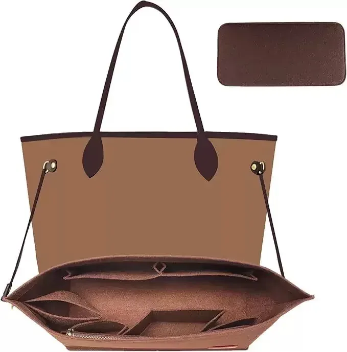 ensemble de 2 organiseurs de sac à main en feutre pour sacs à main, organiseur de sac pour sac fourre-tout lv neverfull, ensemble deux pièces