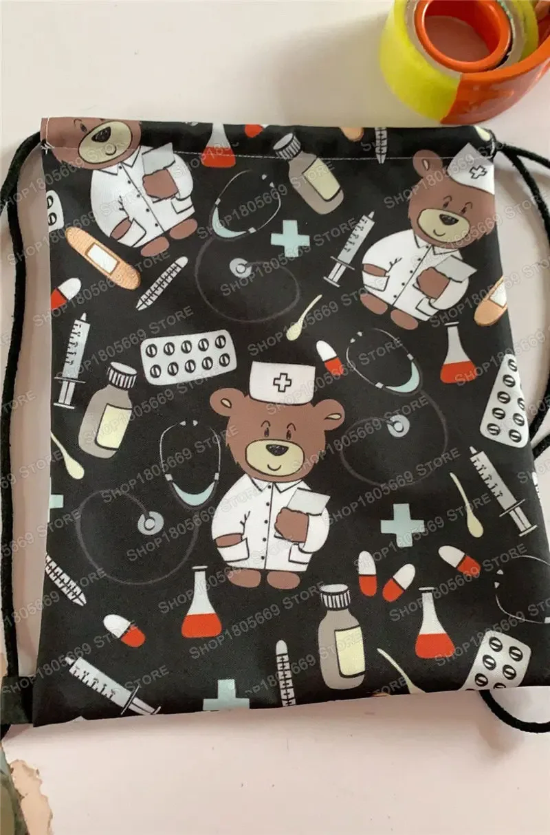 sac de poche imprimé animal pour femme, sac à cordon de serrage, chat mignon et chien, sacs de rangement de loisirs, sac à dos pour adolescent, porte-chaussures pour cadeau de voyage