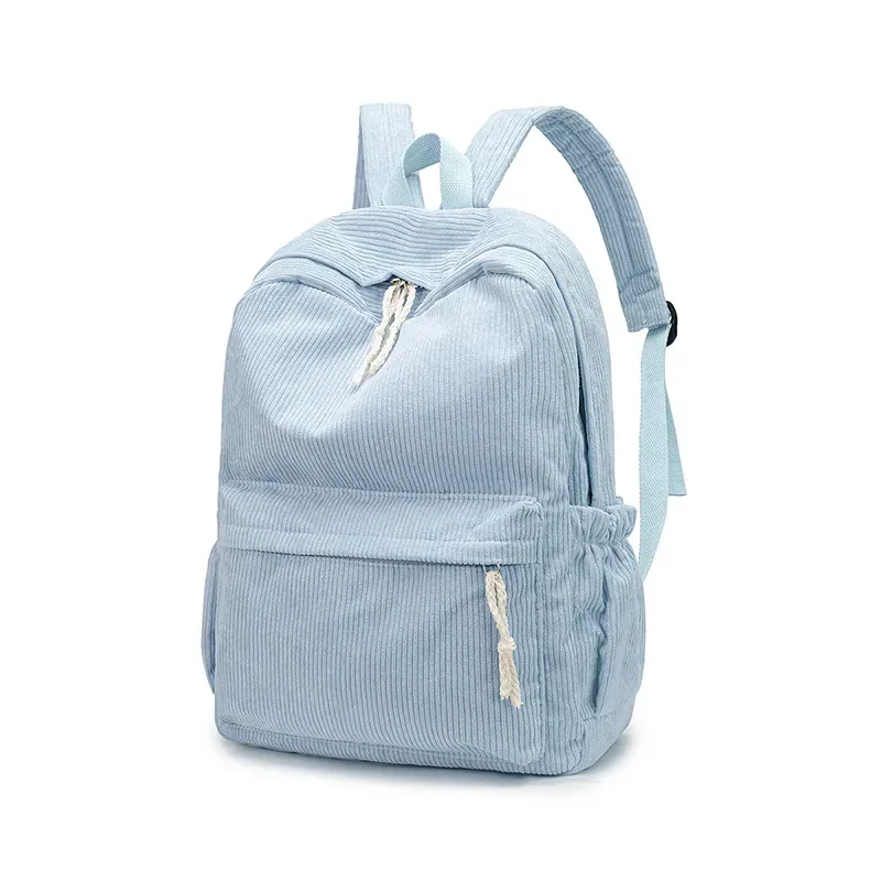 cartable personnalisé 2025 nouvelle mode velours côtelé fermeture éclair lisse nom unique personnalisé grande capacité sac à dos de voyage sac à dos de randonnée