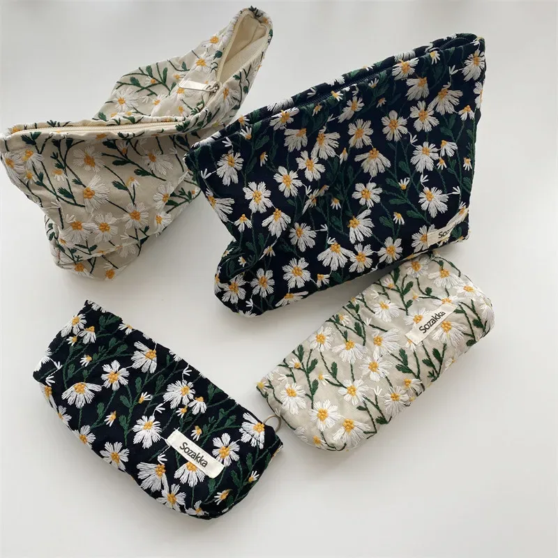 trousse de maquillage pour femmes et filles, sacs cosmétiques floraux, beauté féminine, organisateurs de maquillage, rangement de rouge à lèvres, étui à crayons étudiant, cadeau