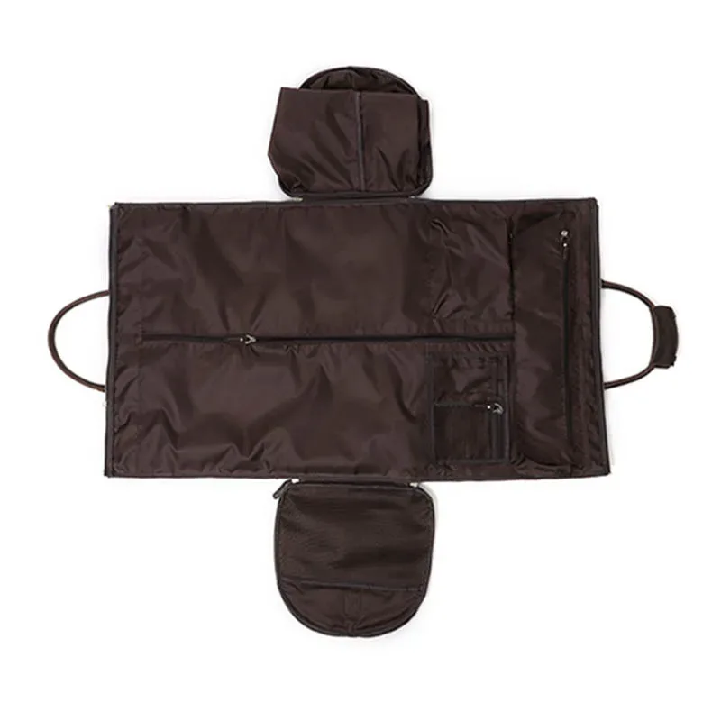 elin-sac pliant en cuir trempé pour homme, sacoche de voyage d'affaires avec poche à chaussures, juste de vêtements, bagage, polochon pour costumes