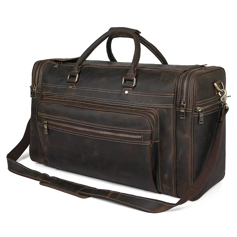 sac de voyage en cuir de vache group pour homme, accessoire durable en peau de vache
