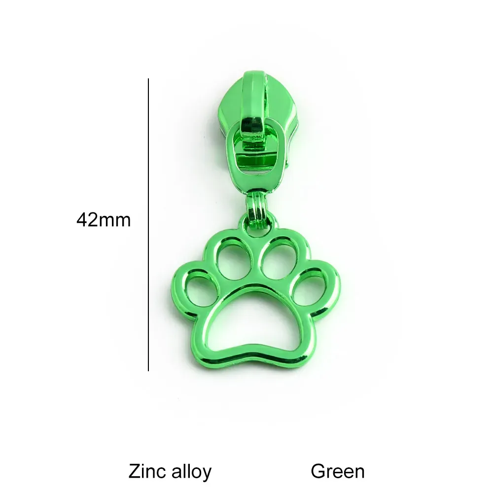 5 pièces sac à main pour animaux de compagnie motif imprimé patte vêtements extracteur de fermeture éclair couleur arc-en-ciel 5 # curseur de ceinture de sac à bandoulière avec languette de traction décorative en nylon