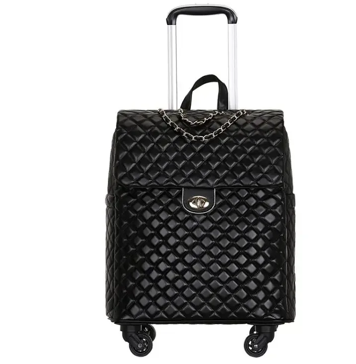 sac à bagages à roulettes en pu pour femme, bagage à roulettes, valise à roulettes, cabine, voyage, nouveau, 2020