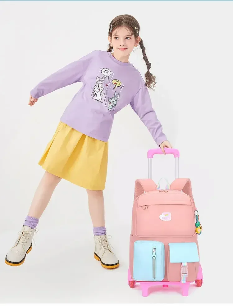 filles école chariot sac roulant sac à dos sac pour filles école sacs à roulettes roues bagages roulants sac à dos étanche filles