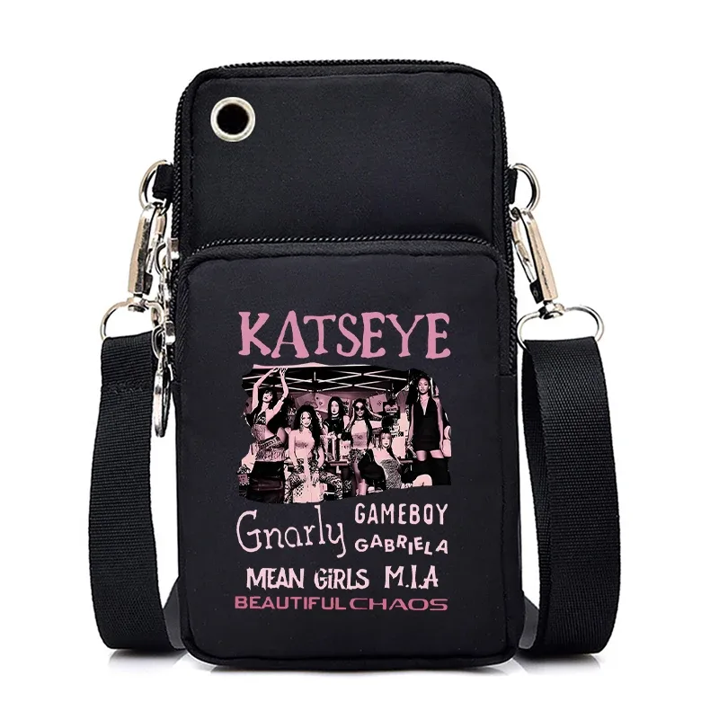 sacs à bandoulière vintage katseye hip hop pour femmes et hommes, mini sacs pour téléphone portable katseye pour filles et garçons, nouveaux sacs à main, sacs bandoulière, cadeaux