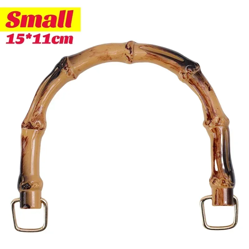 poignées de sac à main en bambou naturel, 1/2 pièces, poignée en forme de d, cadre de sac à main, bricolage artisanal, accessoires de sac tissé, poignée de remplacement