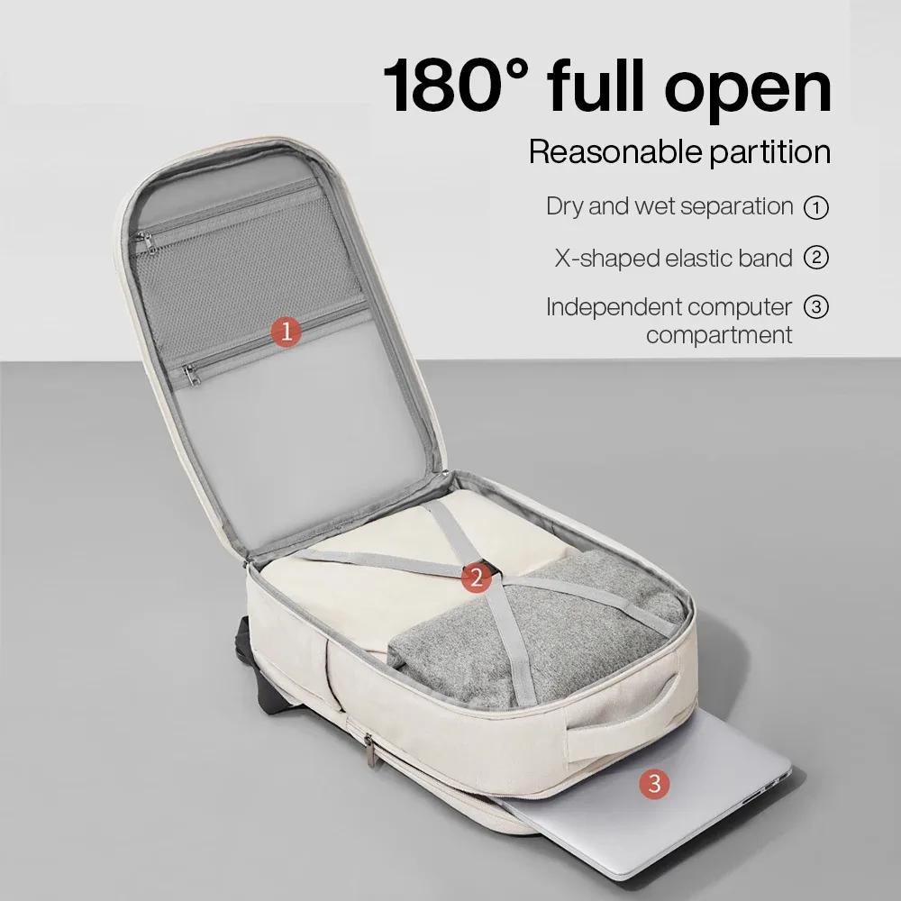 mixi sac à dos extérieur femmes sac de voyage 18 pouces hommes sac à dos étanche ordinateur portable blanc noir bleu