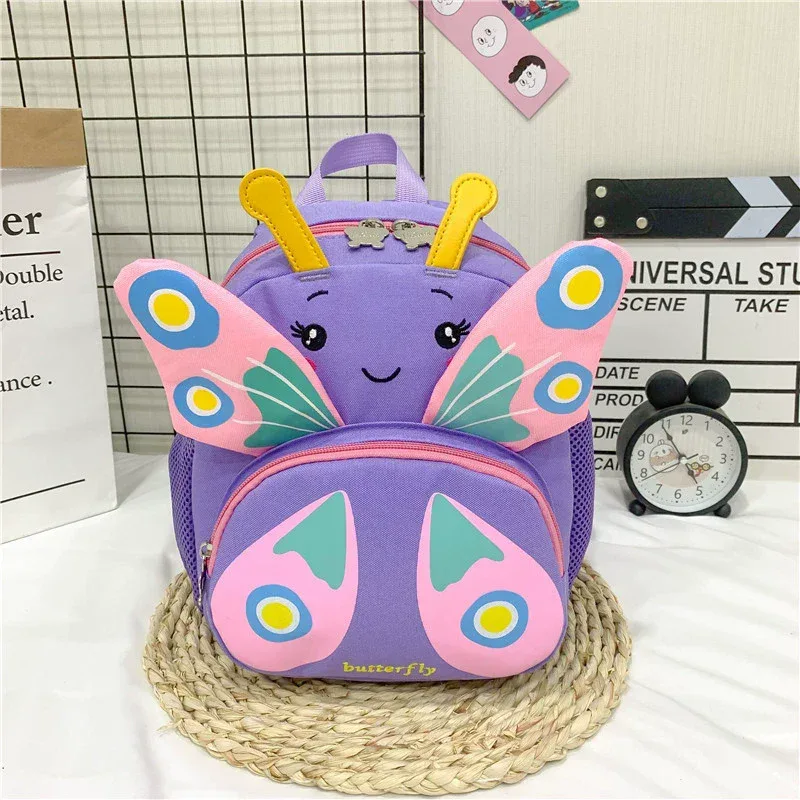 sac à dos papillon pour tout-petits, mini sac de voyage avec dessin animé d'animaux mignons pour filles de 1 à 3 ans, sac à dos préscolaire
