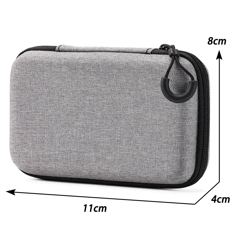 mini sac de rangement de produits numériques gris, casque portable, câble de données usb, chargeur, étui de rangement en u stick, étui de protection antichoc