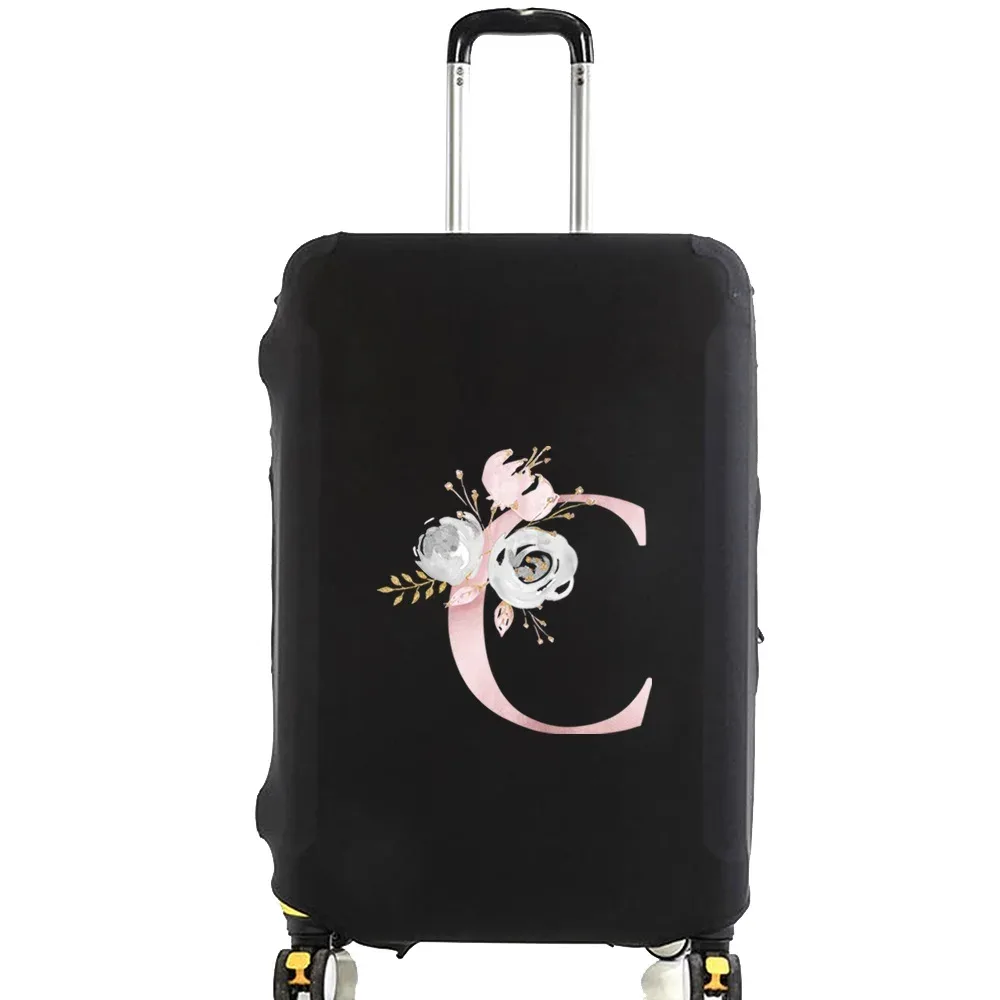 valise à bagages valise housse de protection rose fleur lettre nom motif voyage élastique bagages housse anti-poussière appliquer 18-28 valise