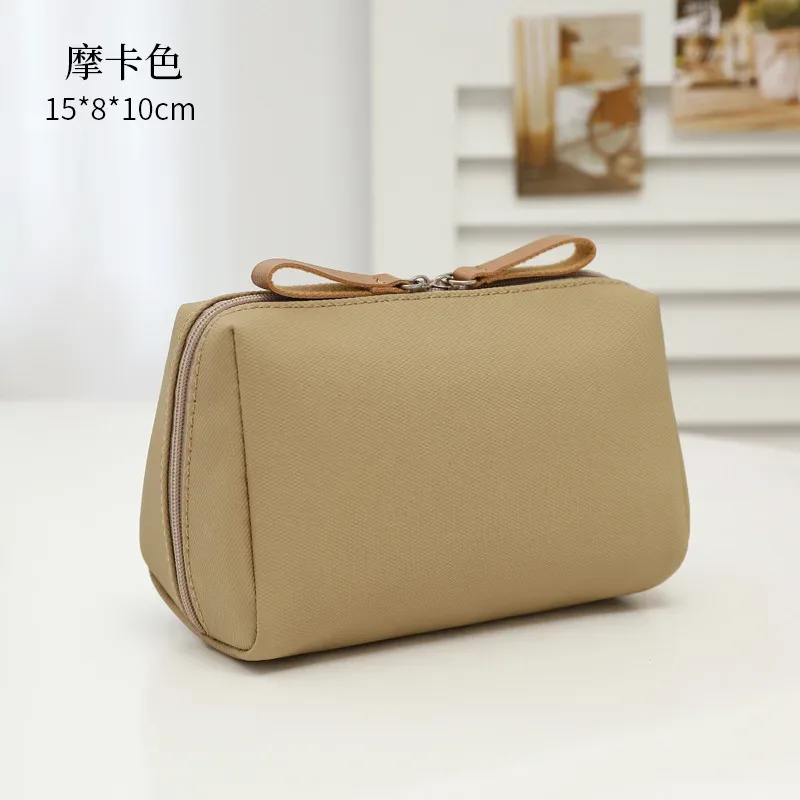 pochette de maquillage en cuir de couleur unie pour femme, pochette cosmétique à fermeture éclair pour fille, sac de rangement portable pour rouge à lèvres, trousse de toilette, organiseur