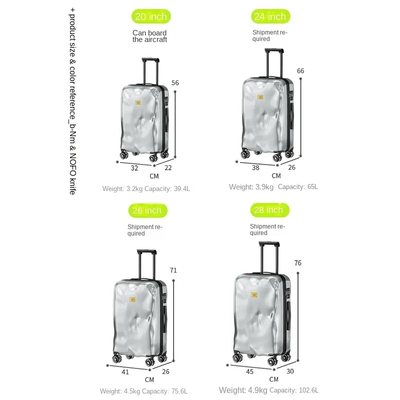valises de voyage pour bosses et dommages, cabine de voyage, bagages de 24 pouces, grande capacité, boîtier de