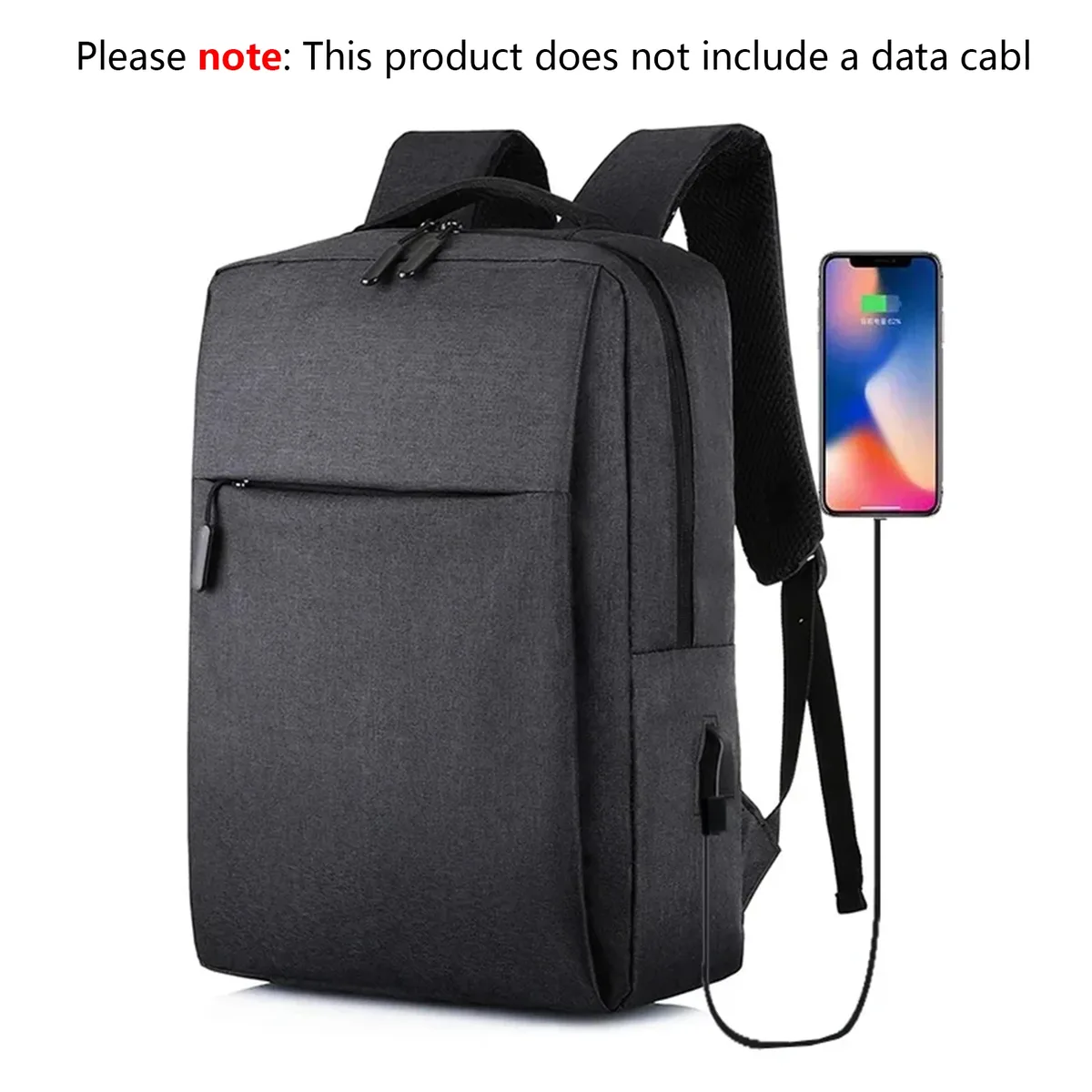 sac à dos pour ordinateur portable de 14 pouces avec port de charge usb, résistant à l'eau, en oxford, pour les voyages d'affaires, l'école, pour hommes et femmes, gris