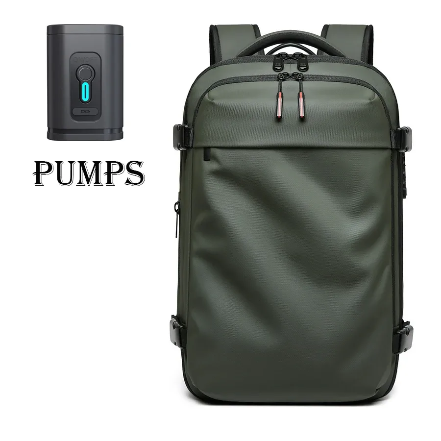 sac à dos de voyage pour hommes, sac à dos à compression sous vide pour ordinateur portable 17 pouces, sac à dos d'affaires de grande capacité, sac à dos de camping extensible, sac à dos de randonnée
