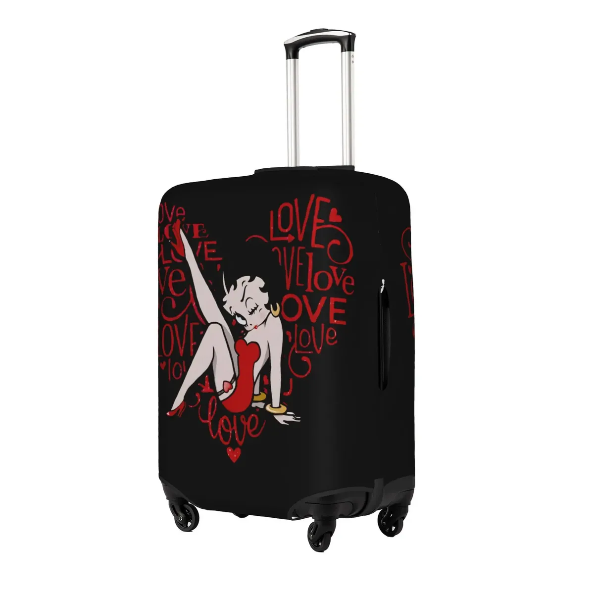 Housse de valise élastique personnalisée B-Bettys Cartoon Boop, housse de bagage de voyage classique d'anime pour valises de 18 à 32 pouces