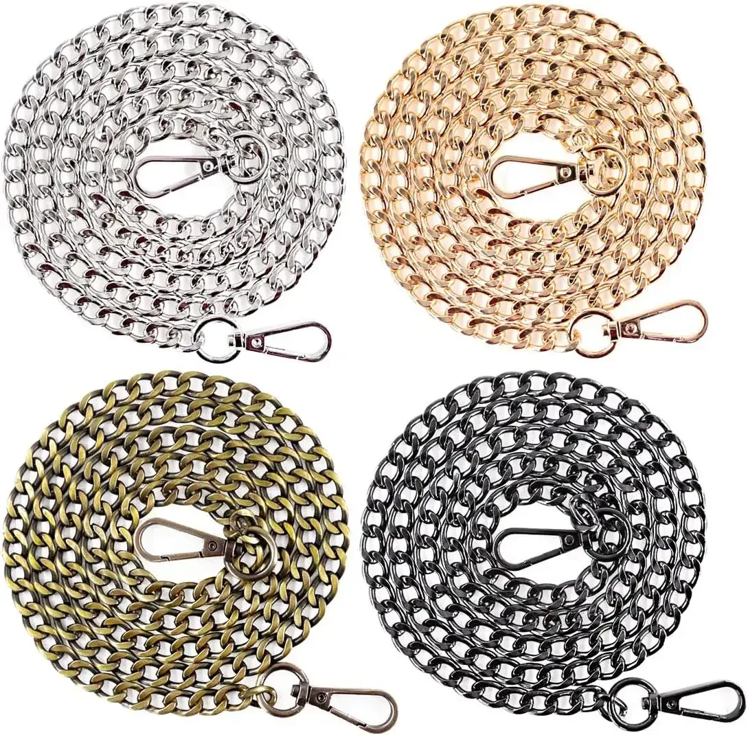 chaîne de sac en métal et aluminium de 120cm, pièces de rechange, accessoires pour sac à main à bandoulière pour femmes, bricolage, sangles détachables faites à la main
